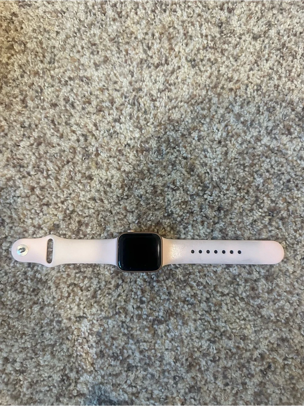 Apple Smartwatch with Light Pink Silicone Band